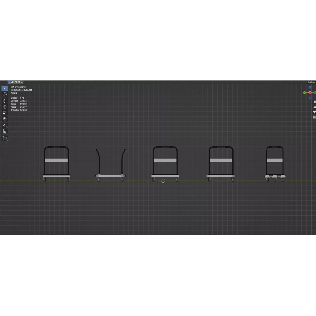 Trolley Storage Rack Lockers 3D Model – Low Poly Game Asset, FBX - View 28