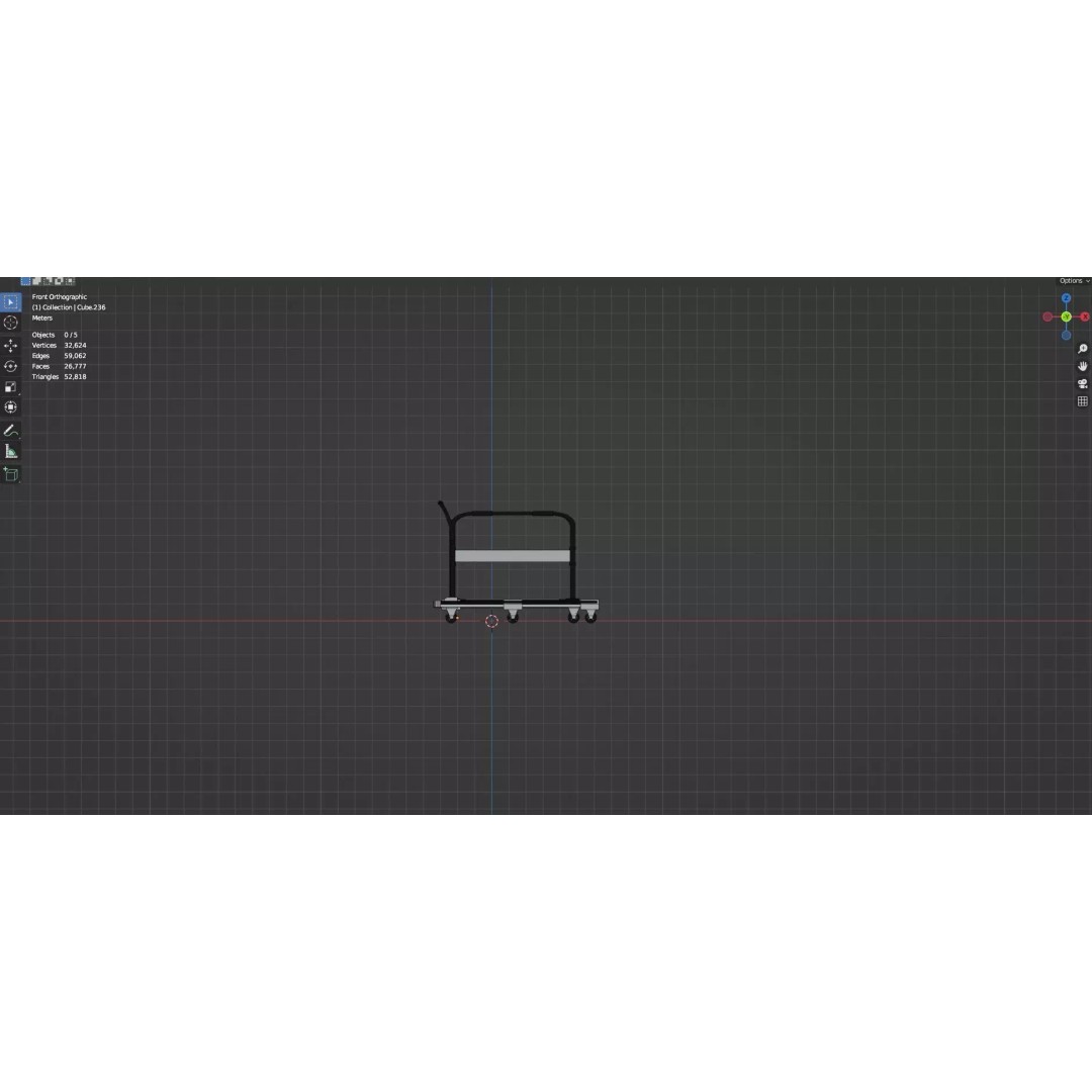 Trolley Storage Rack Lockers 3D Model – Low Poly Game Asset, FBX - View 29