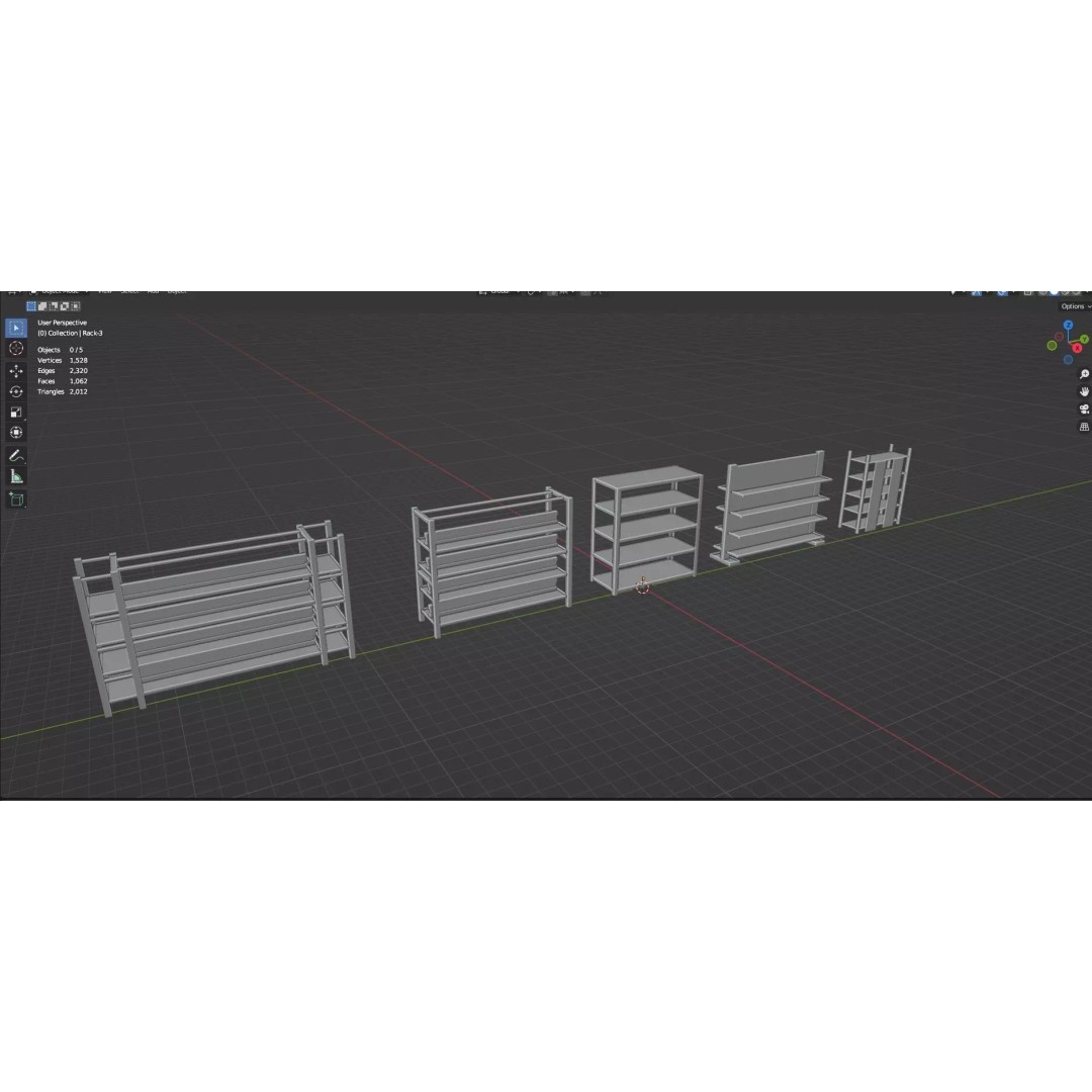Trolley Storage Rack Lockers 3D Model – Low Poly Game Asset, FBX - View 37