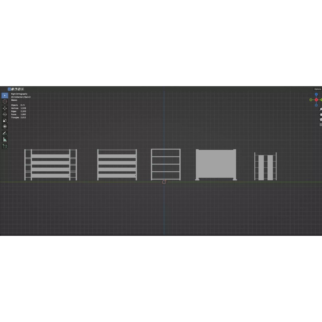 Trolley Storage Rack Lockers 3D Model – Low Poly Game Asset, FBX - View 38