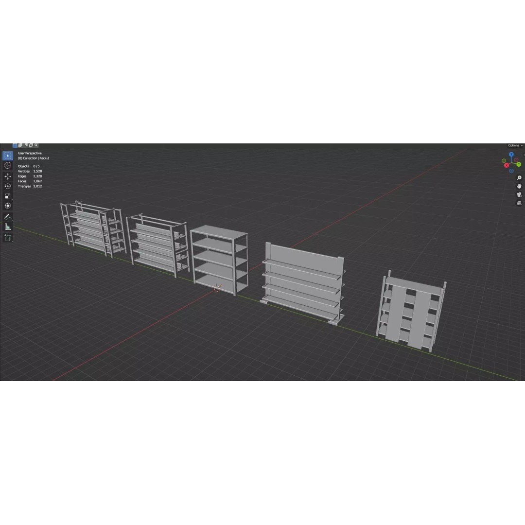 Trolley Storage Rack Lockers 3D Model – Low Poly Game Asset, FBX - View 39