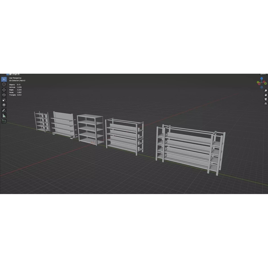Trolley Storage Rack Lockers 3D Model – Low Poly Game Asset, FBX - View 43