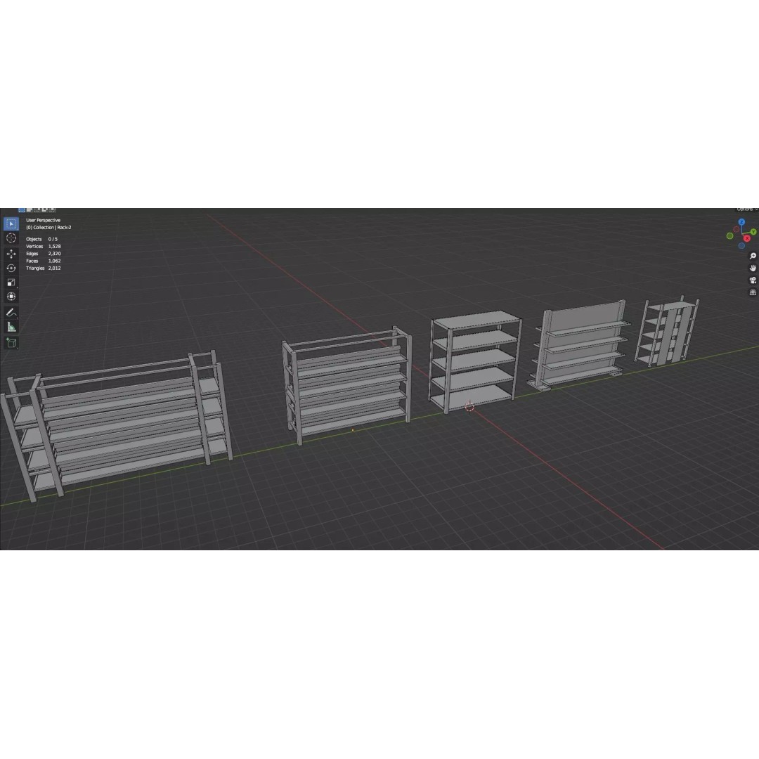 Trolley Storage Rack Lockers 3D Model – Low Poly Game Asset, FBX - View 44
