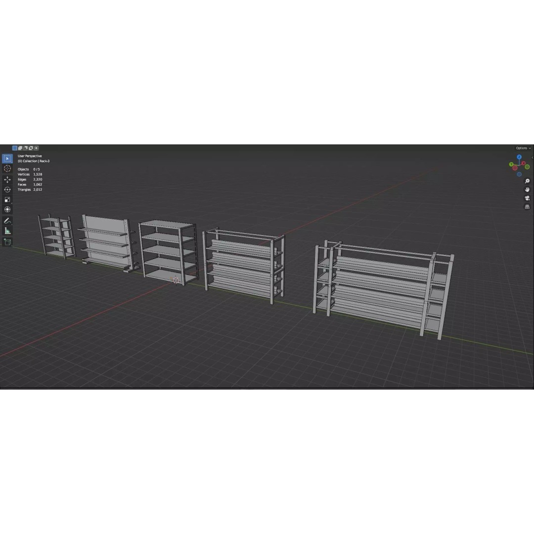 Trolley Storage Rack Lockers 3D Model – Low Poly Game Asset, FBX - View 47
