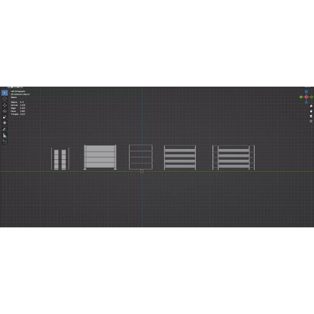 Trolley Storage Rack Lockers 3D Model – Low Poly Game Asset, FBX - View 48