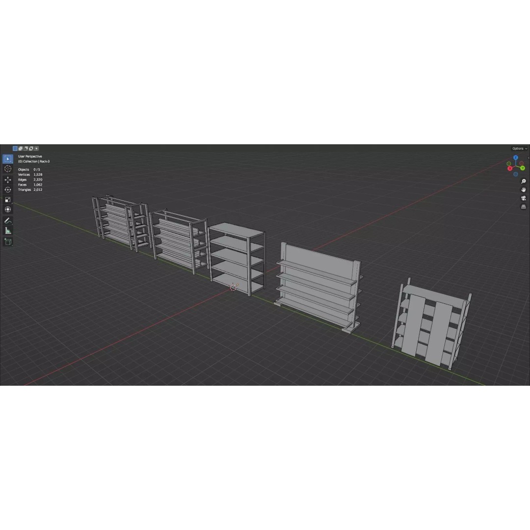 Trolley Storage Rack Lockers 3D Model – Low Poly Game Asset, FBX - View 49