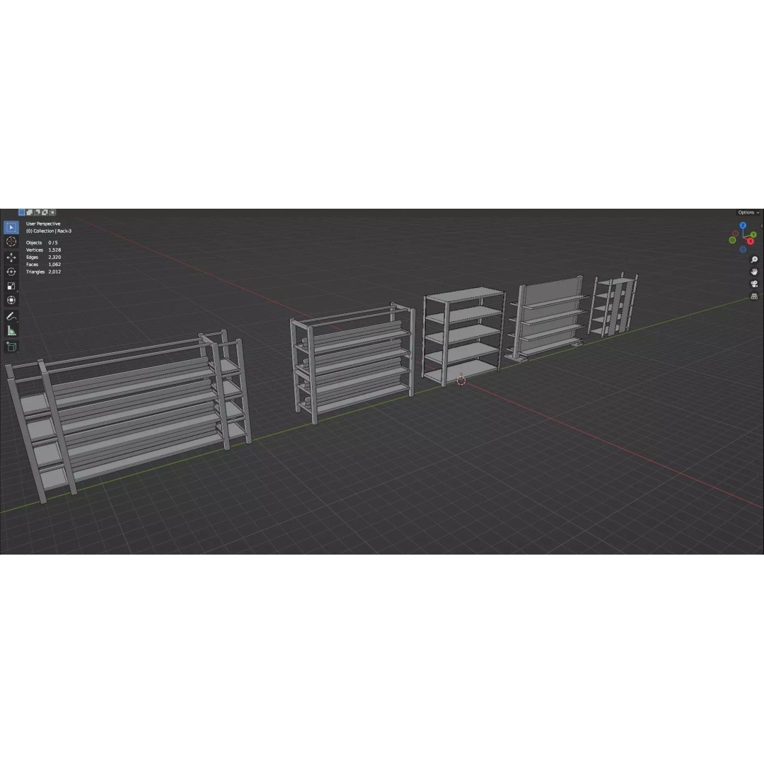 Trolley Storage Rack Lockers 3D Model – Low Poly Game Asset, FBX - View 51
