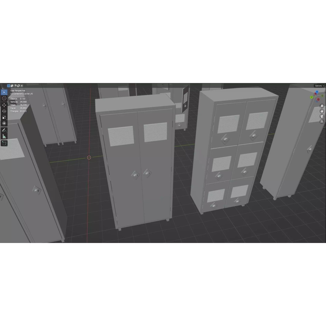 Trolley Storage Rack Lockers 3D Model – Low Poly Game Asset, FBX - View 56