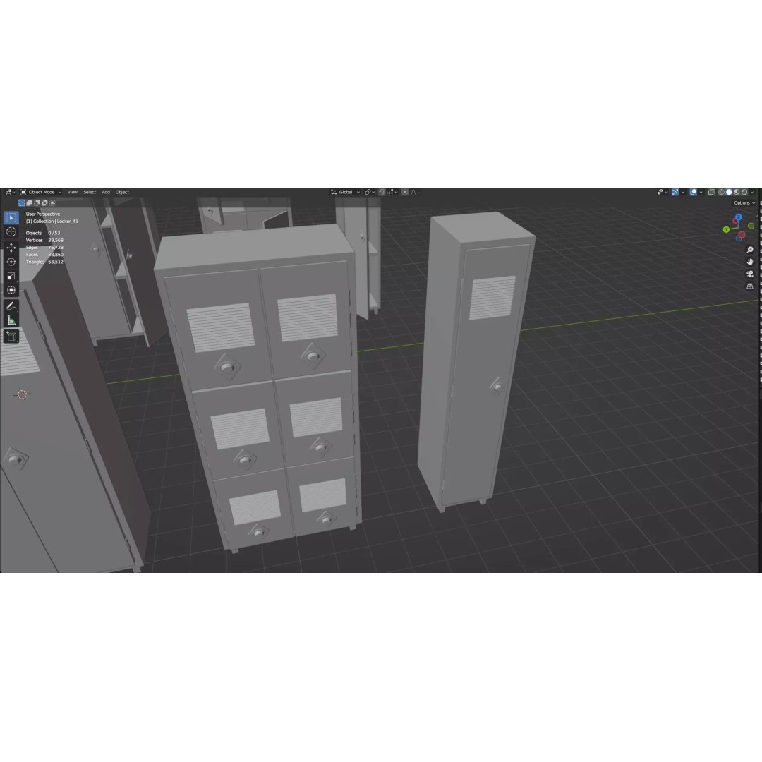 Trolley Storage Rack Lockers 3D Model – Low Poly Game Asset, FBX - View 57