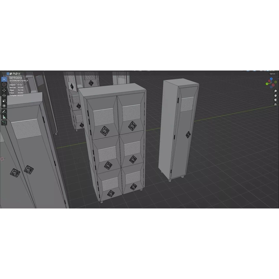 Trolley Storage Rack Lockers 3D Model – Low Poly Game Asset, FBX - View 61