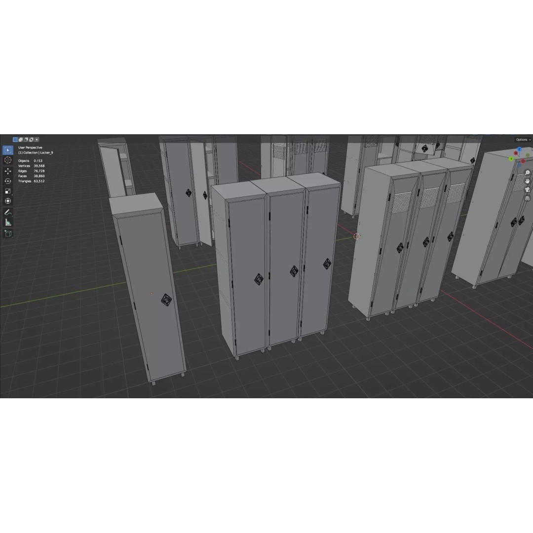 Trolley Storage Rack Lockers 3D Model – Low Poly Game Asset, FBX - View 68
