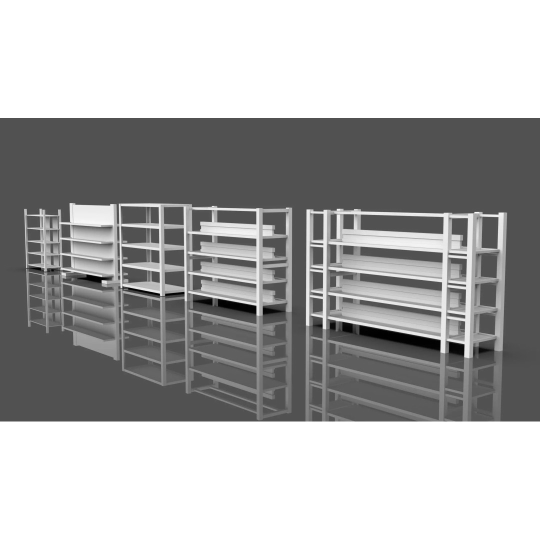 Trolley Storage Rack Lockers 3D Model – Low Poly Game Asset, FBX - View 7