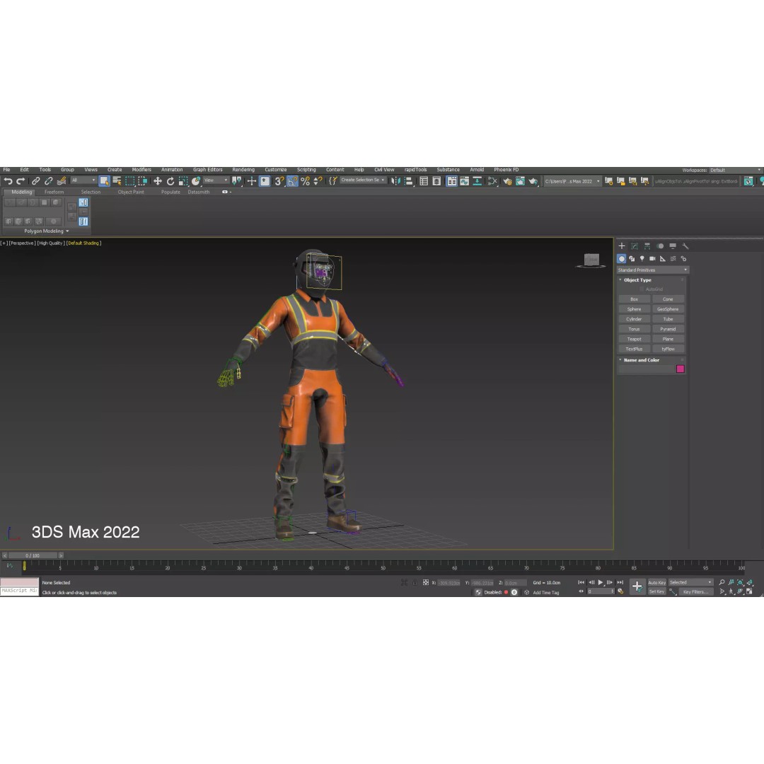 Welder Suit 3D Model – Low Poly Rigged Character for Games - View 18
