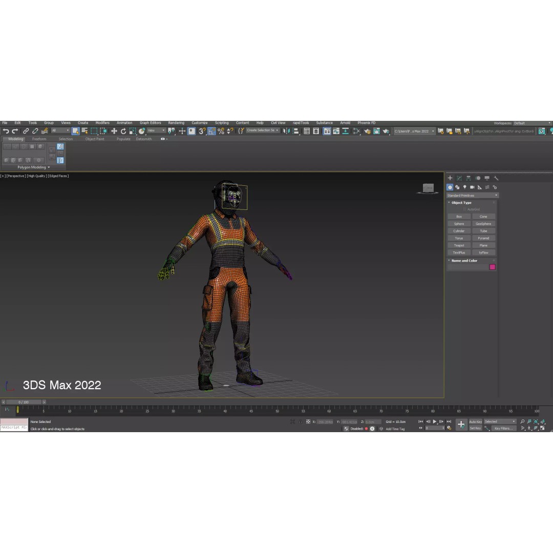 Welder Suit 3D Model – Low Poly Rigged Character for Games - View 19