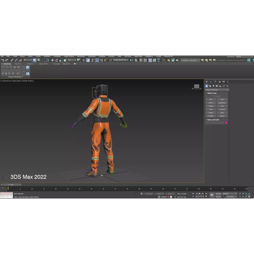 Welder Suit 3D Model – Low Poly Rigged Character for Games - View 21