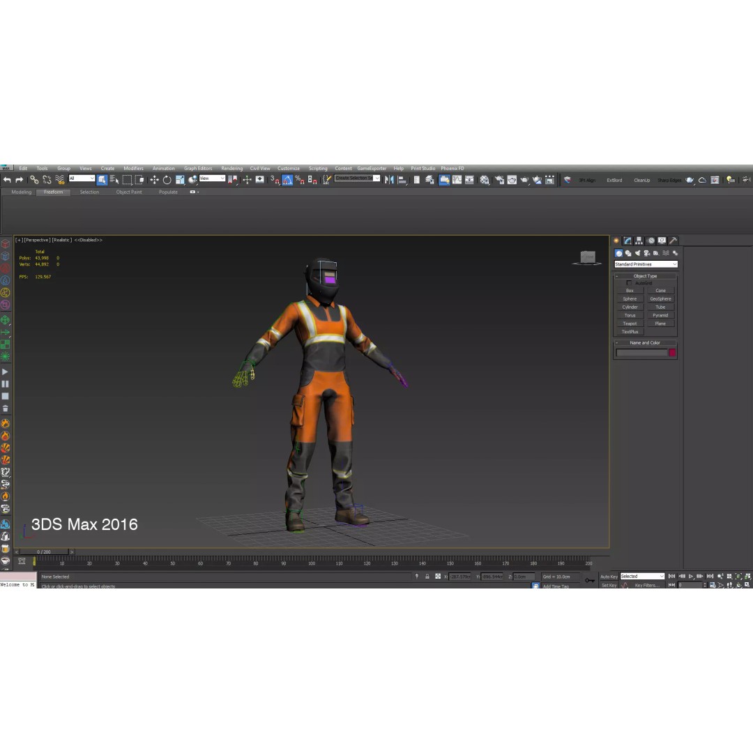 Welder Suit 3D Model – Low Poly Rigged Character for Games - View 26