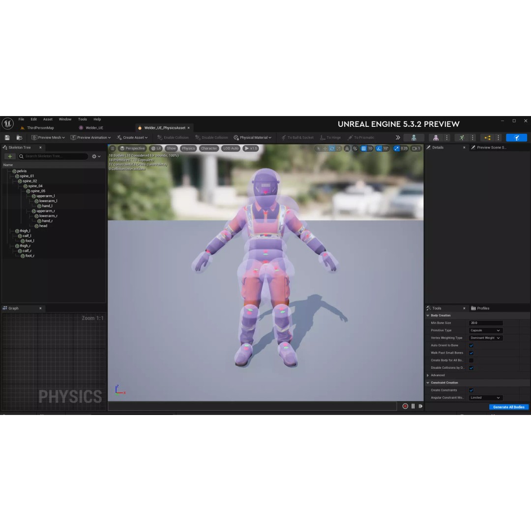 Welder Suit 3D Model – Low Poly Rigged Character for Games - View 35