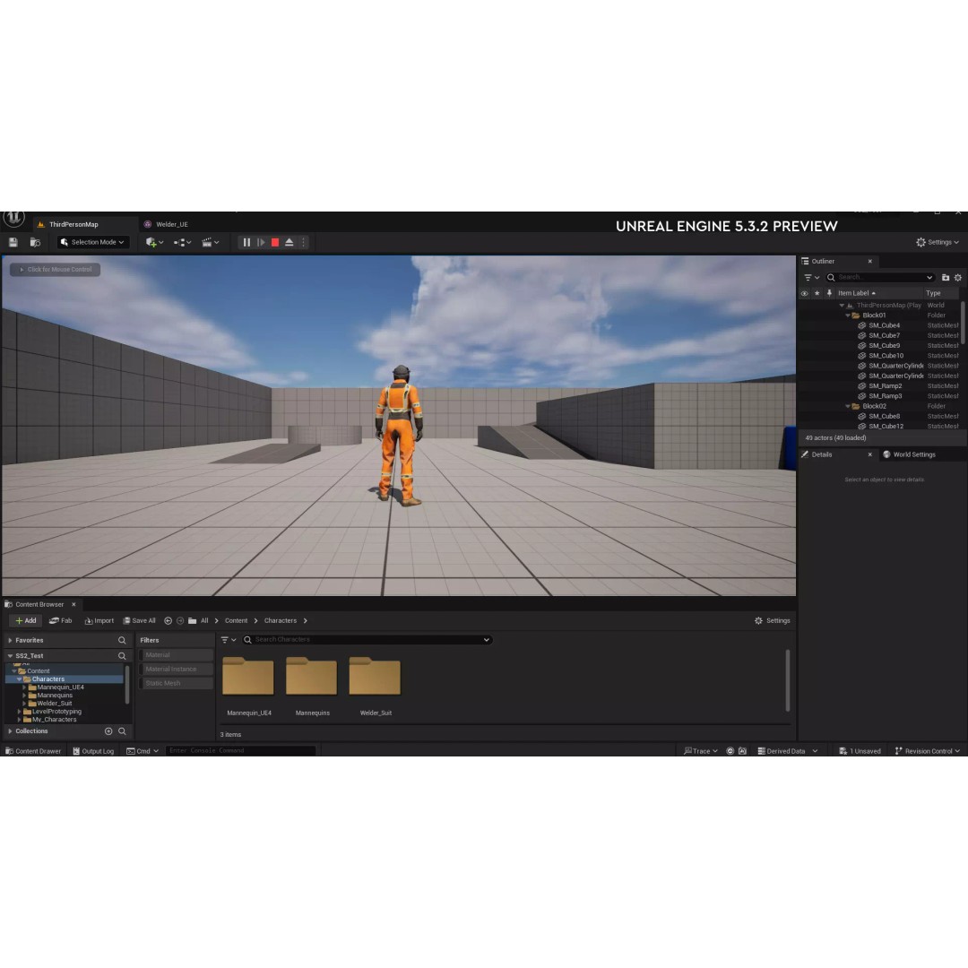Welder Suit 3D Model – Low Poly Rigged Character for Games - View 37