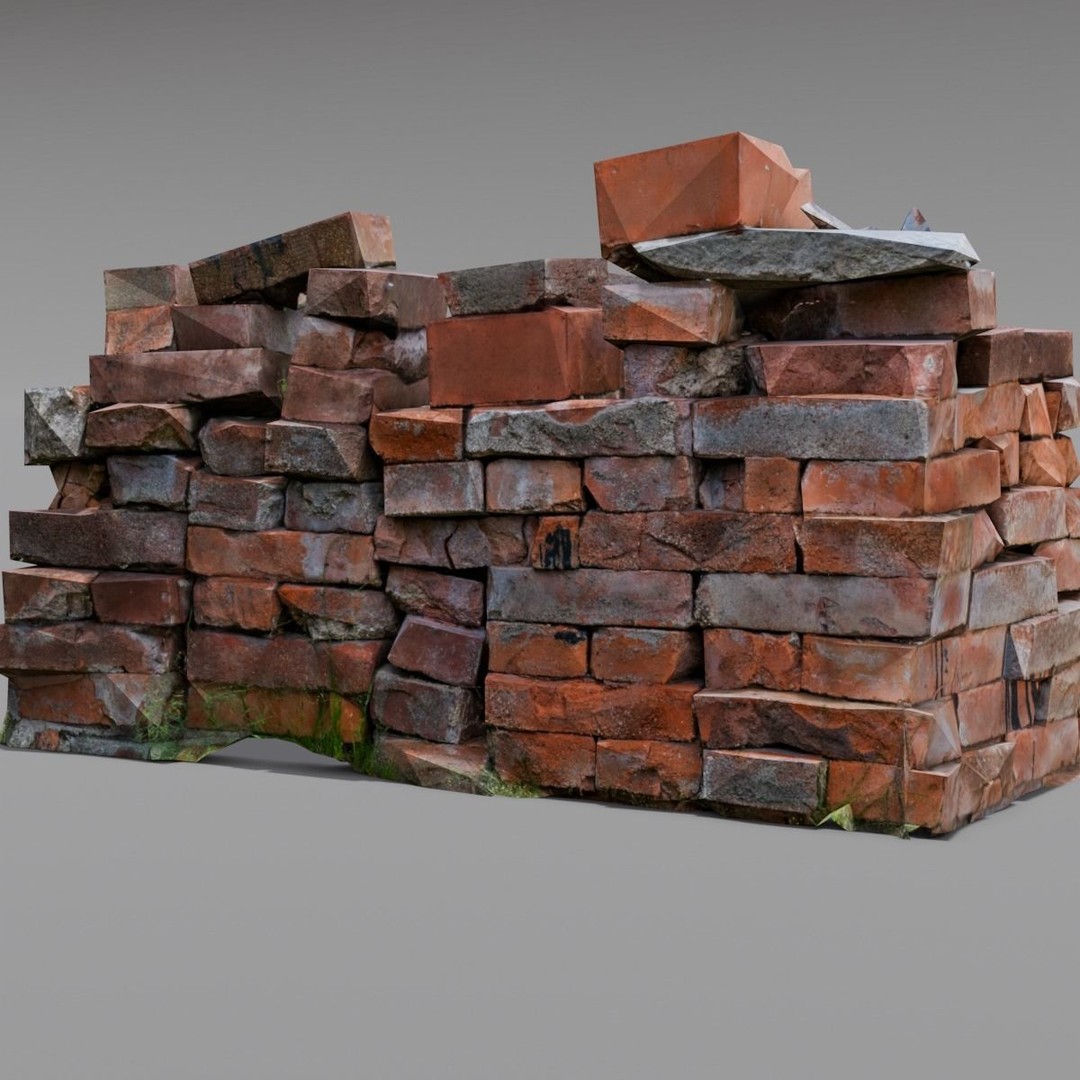 Bricks 3D Model – Low Poly Architectural Asset, FBX, OBJ - View 10