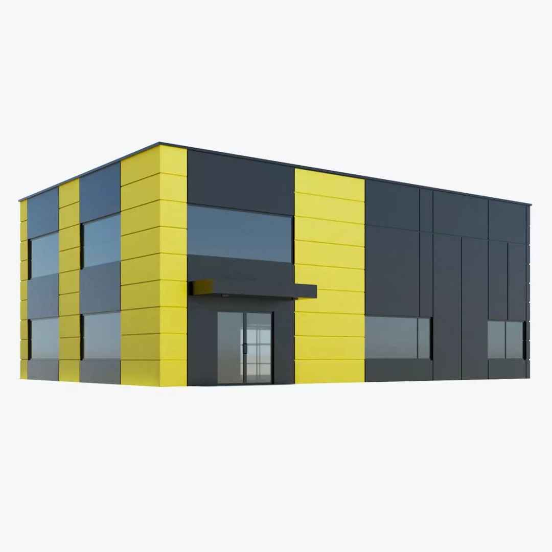 Medium Warehouse 3D Model – Industrial Building with PBR Textures, FBX - View 2