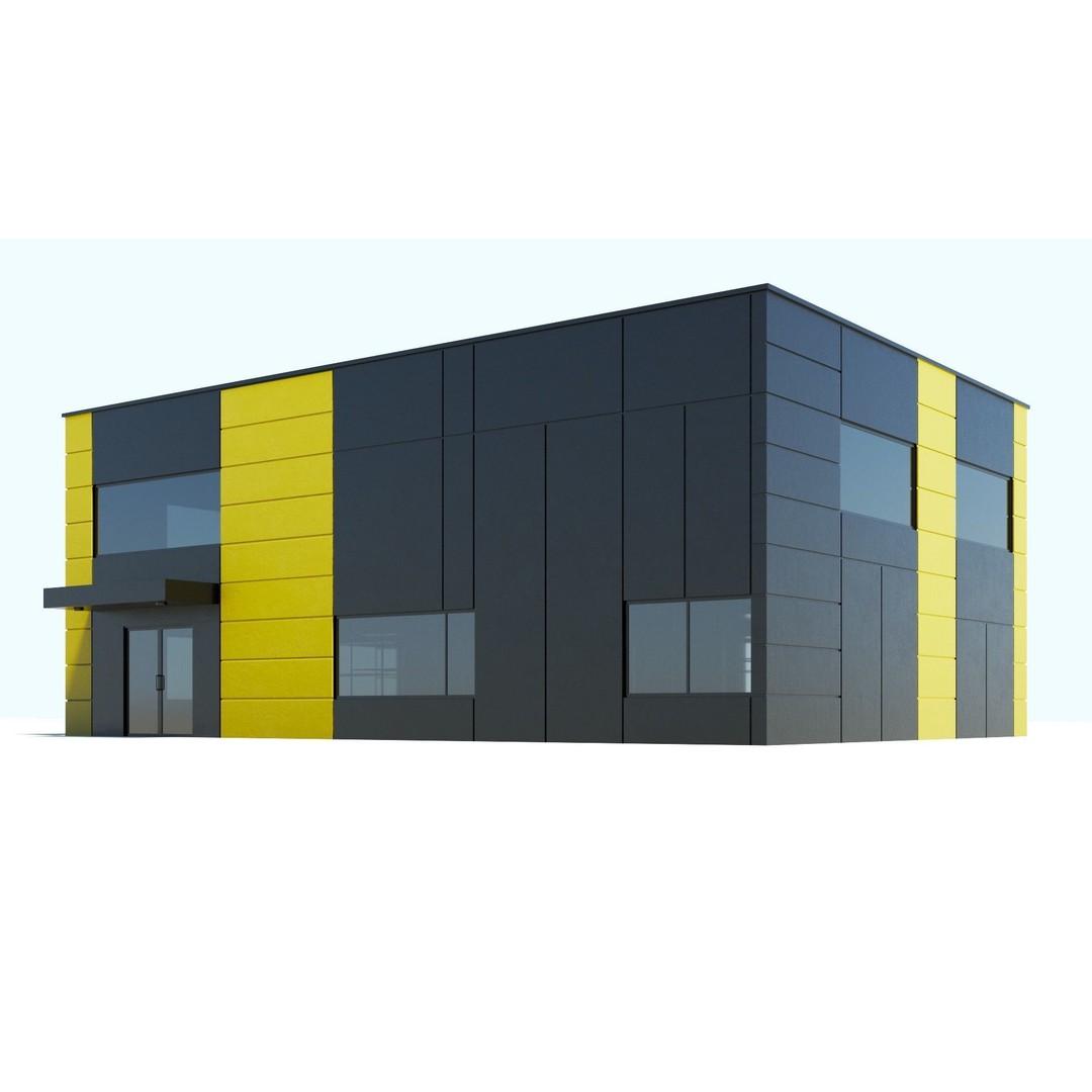 Medium Warehouse 3D Model – Industrial Building with PBR Textures, FBX - View 3