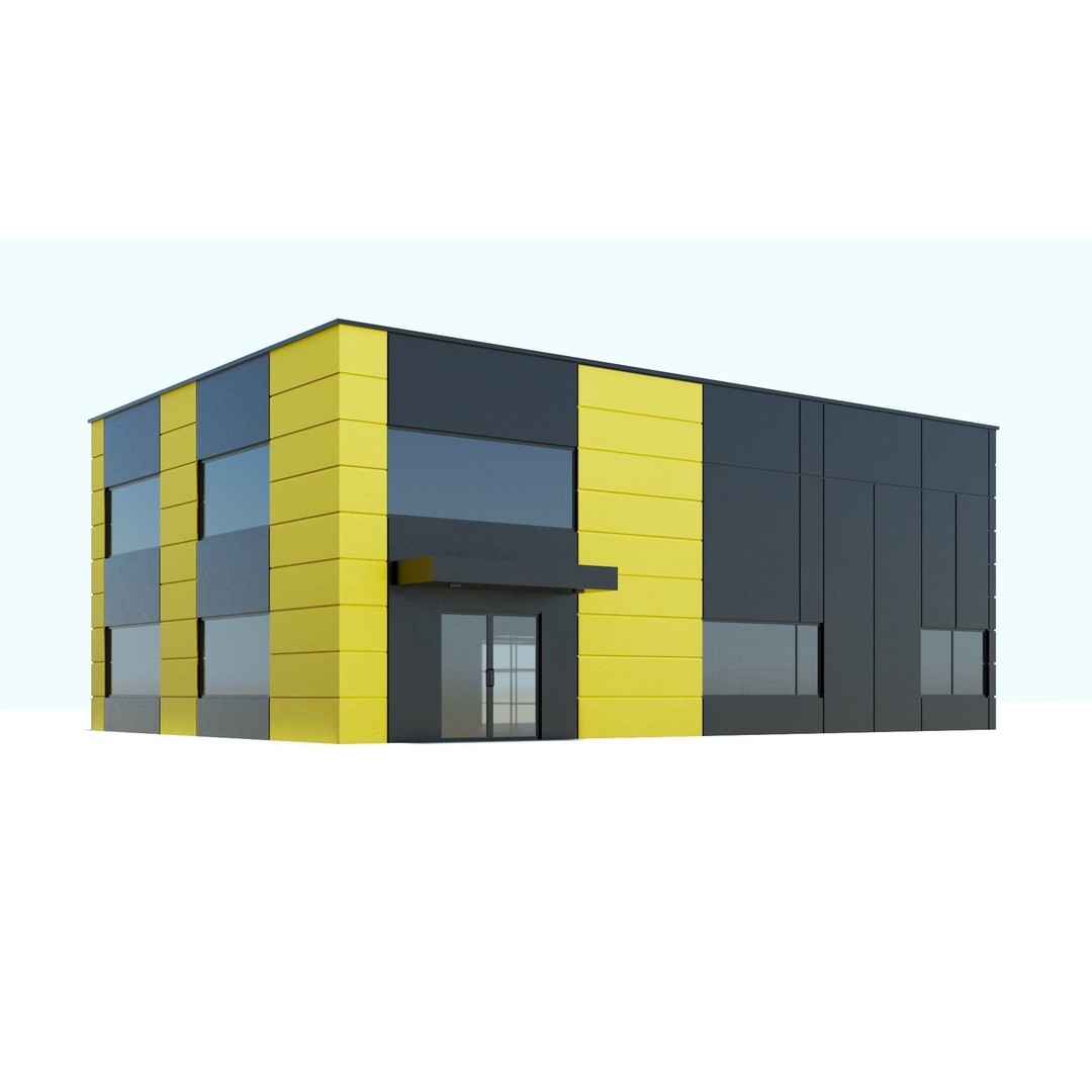 Medium Warehouse 3D Model – Industrial Building with PBR Textures, FBX - View 4