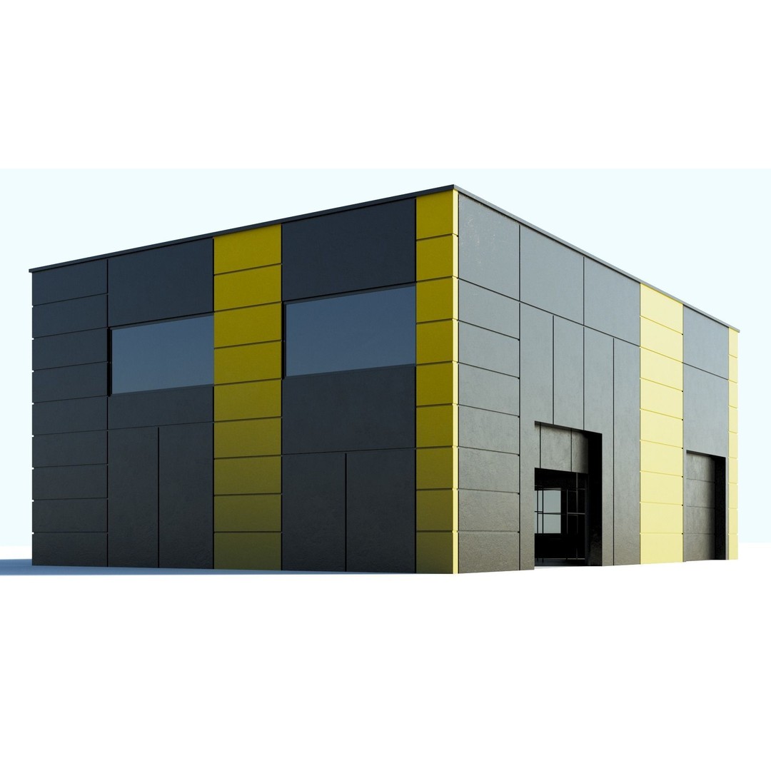Medium Warehouse 3D Model – Industrial Building with PBR Textures, FBX - View 6