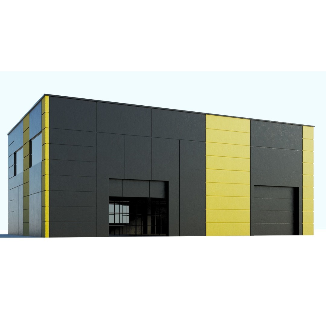 Medium Warehouse 3D Model – Industrial Building with PBR Textures, FBX - View 7