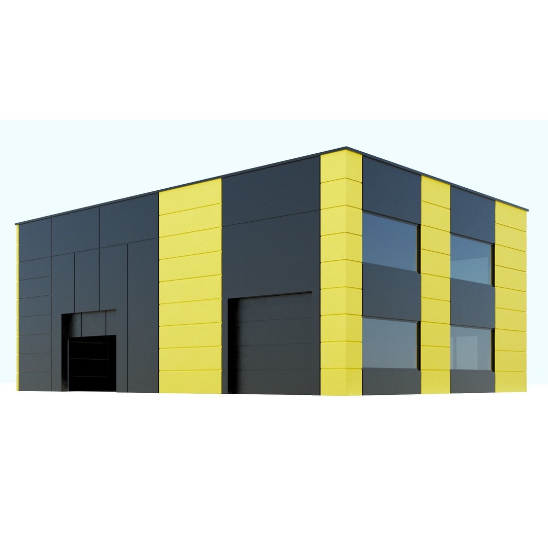 Medium Warehouse 3D Model – Industrial Building with PBR Textures, FBX - View 8