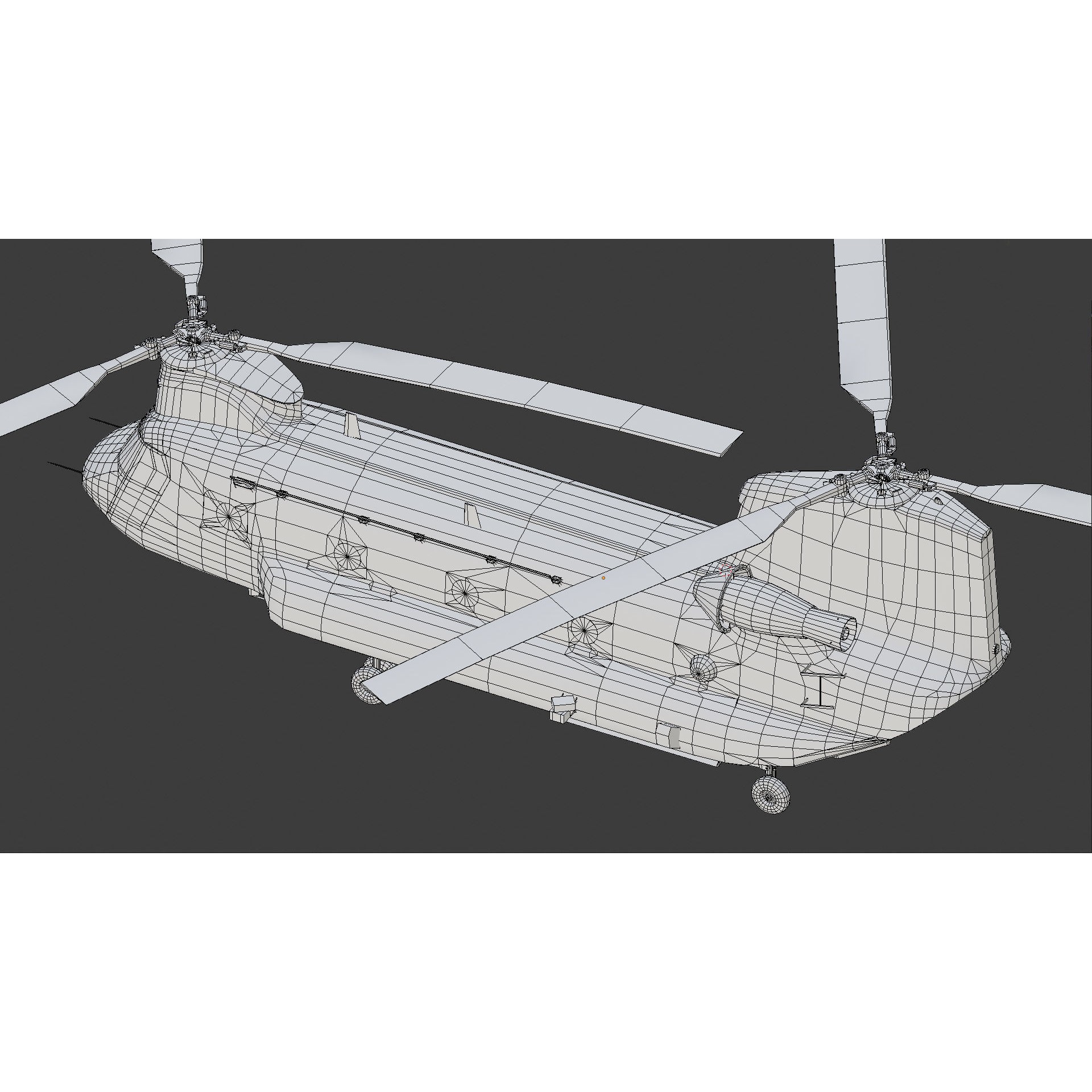 Chinook Helicopter - Low-Poly Game-Ready 3D Model - View 11