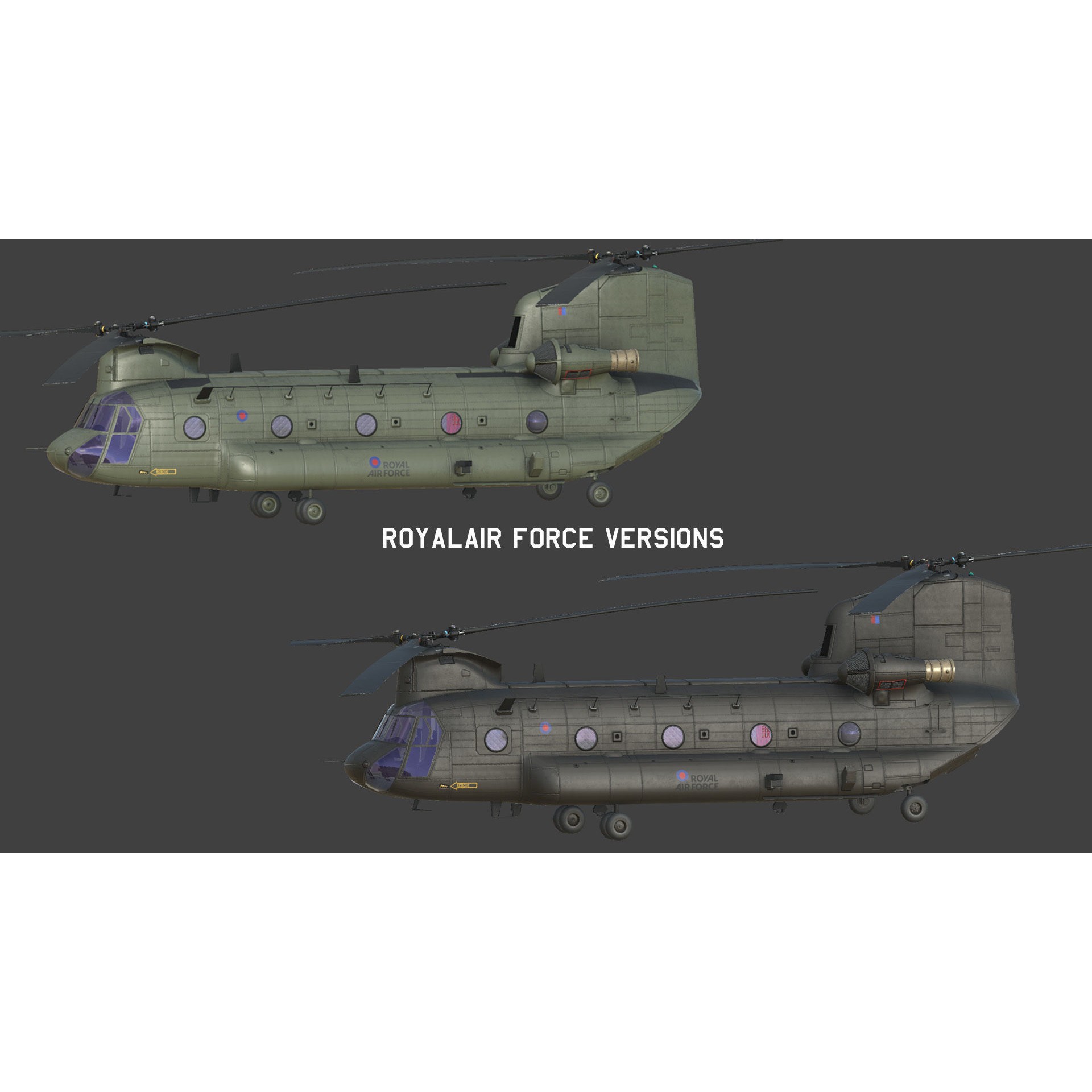 Chinook Helicopter - Low-Poly Game-Ready 3D Model - View 13