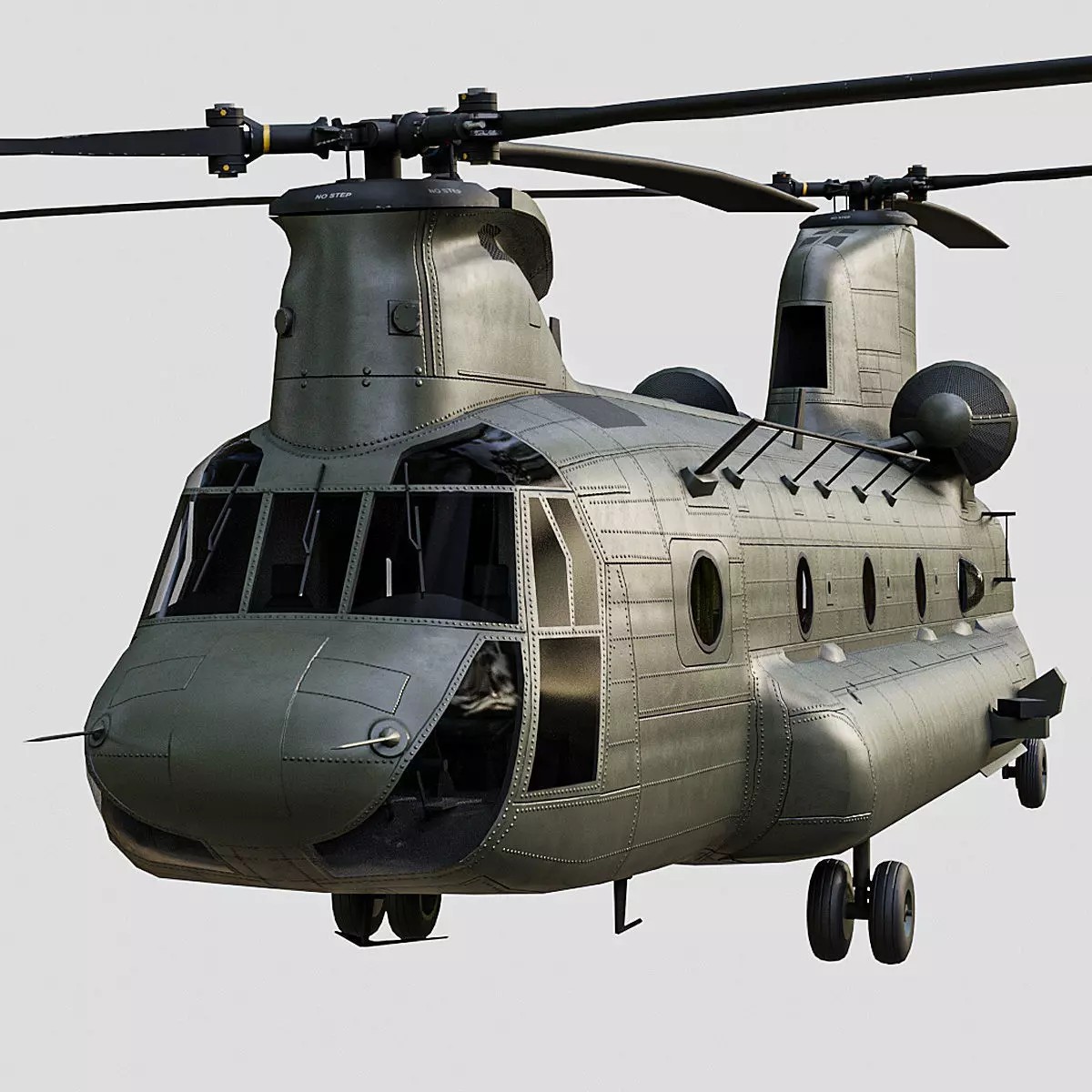 Chinook Helicopter - Low-Poly Game-Ready 3D Model - View 2