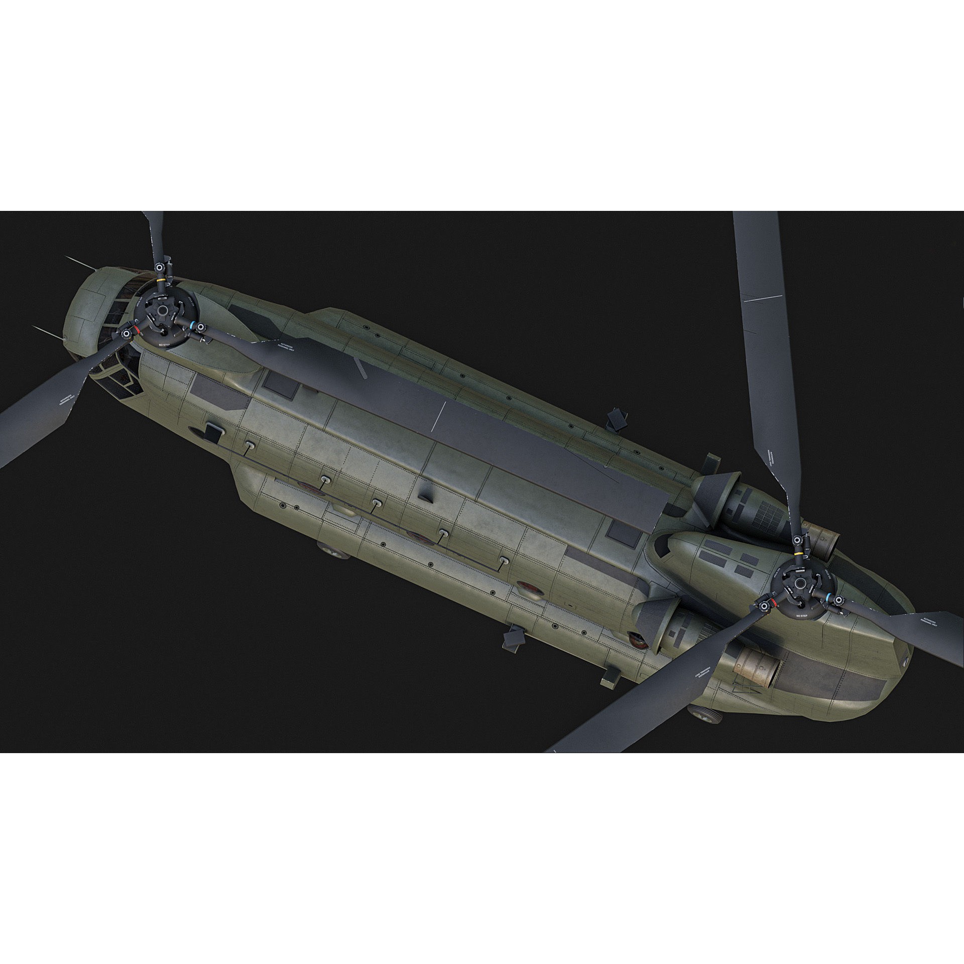 Chinook Helicopter - Low-Poly Game-Ready 3D Model - View 7