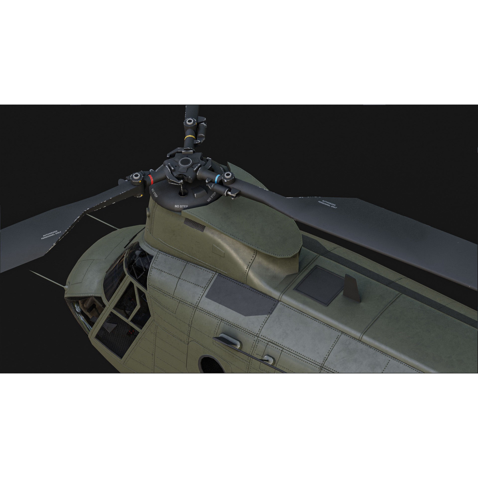 Chinook Helicopter - Low-Poly Game-Ready 3D Model - View 8