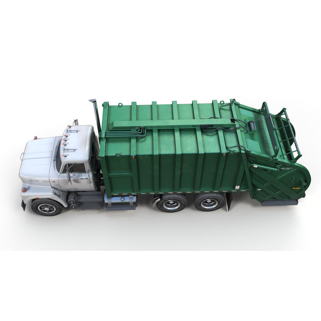International Fleetstar Garbage Truck 3D Model – Low Poly Game Asset, FBX - View 10