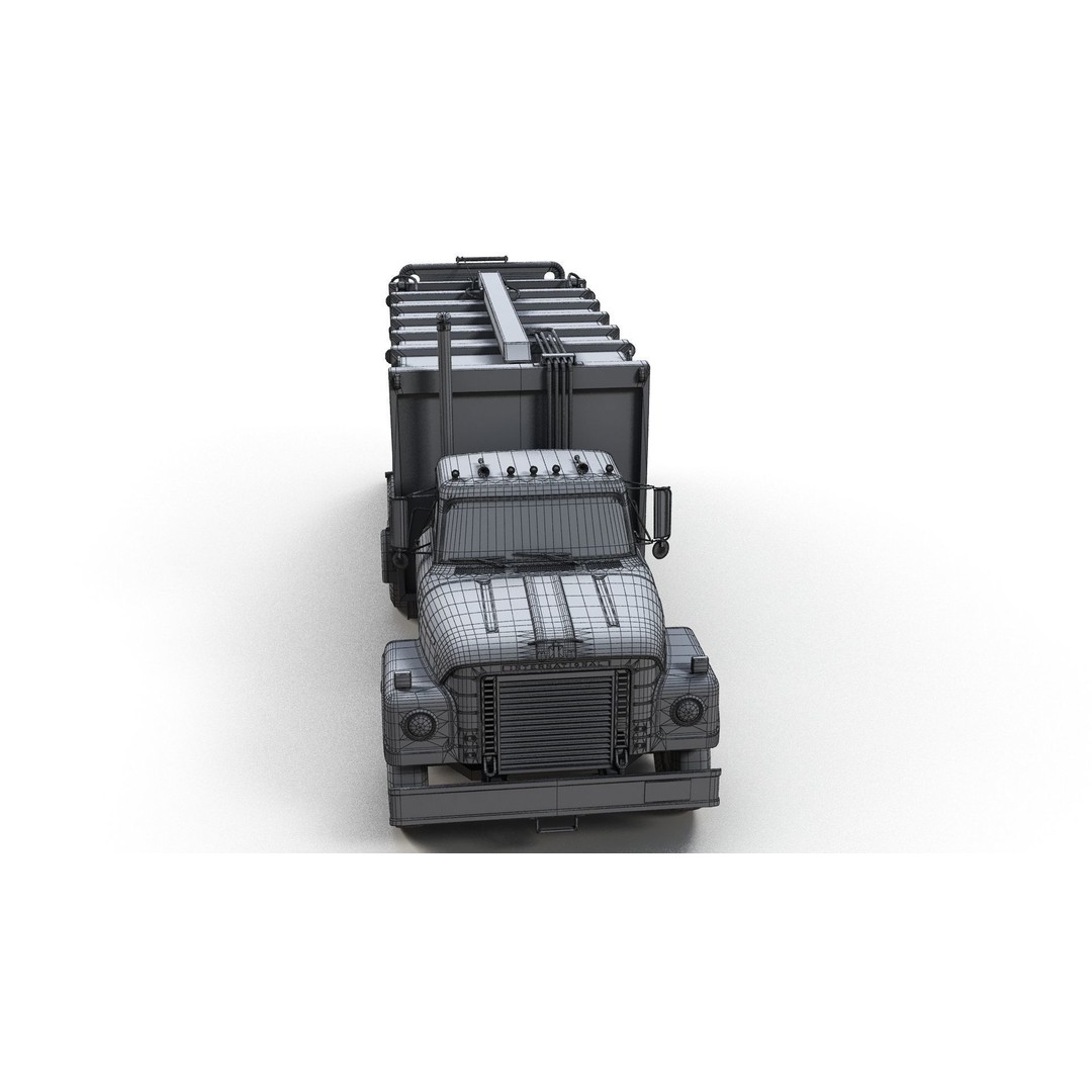International Fleetstar Garbage Truck 3D Model – Low Poly Game Asset, FBX - View 18