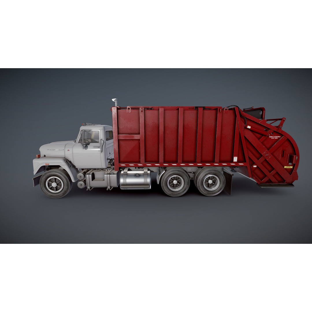 International Fleetstar Garbage Truck 3D Model – Low Poly Game Asset, FBX - View 22