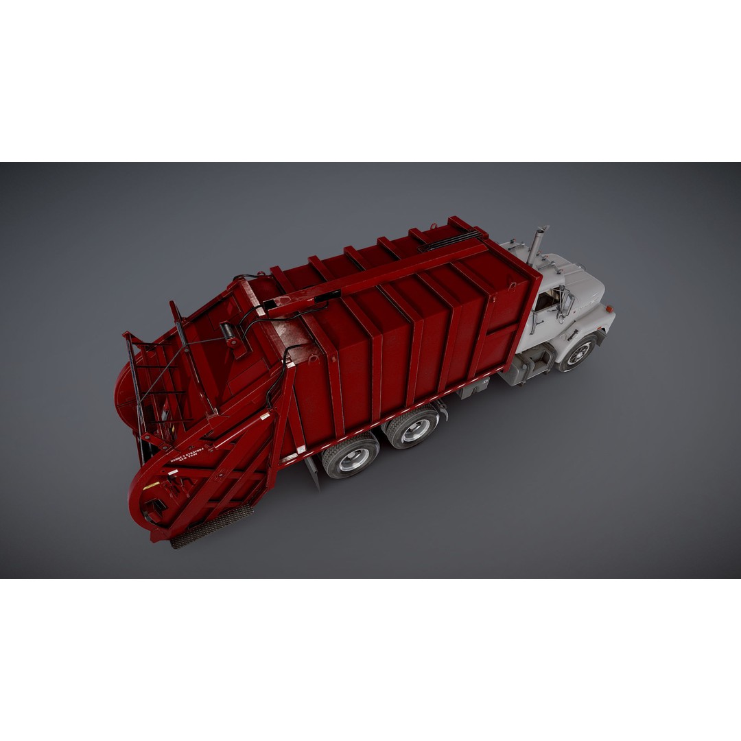 International Fleetstar Garbage Truck 3D Model – Low Poly Game Asset, FBX - View 23