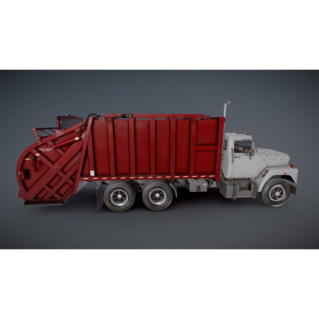 International Fleetstar Garbage Truck 3D Model – Low Poly Game Asset, FBX - View 24