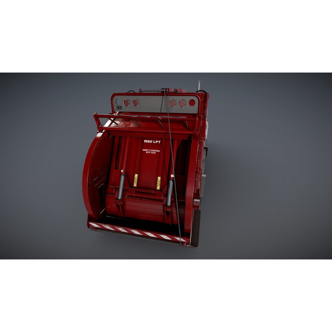 International Fleetstar Garbage Truck 3D Model – Low Poly Game Asset, FBX - View 26