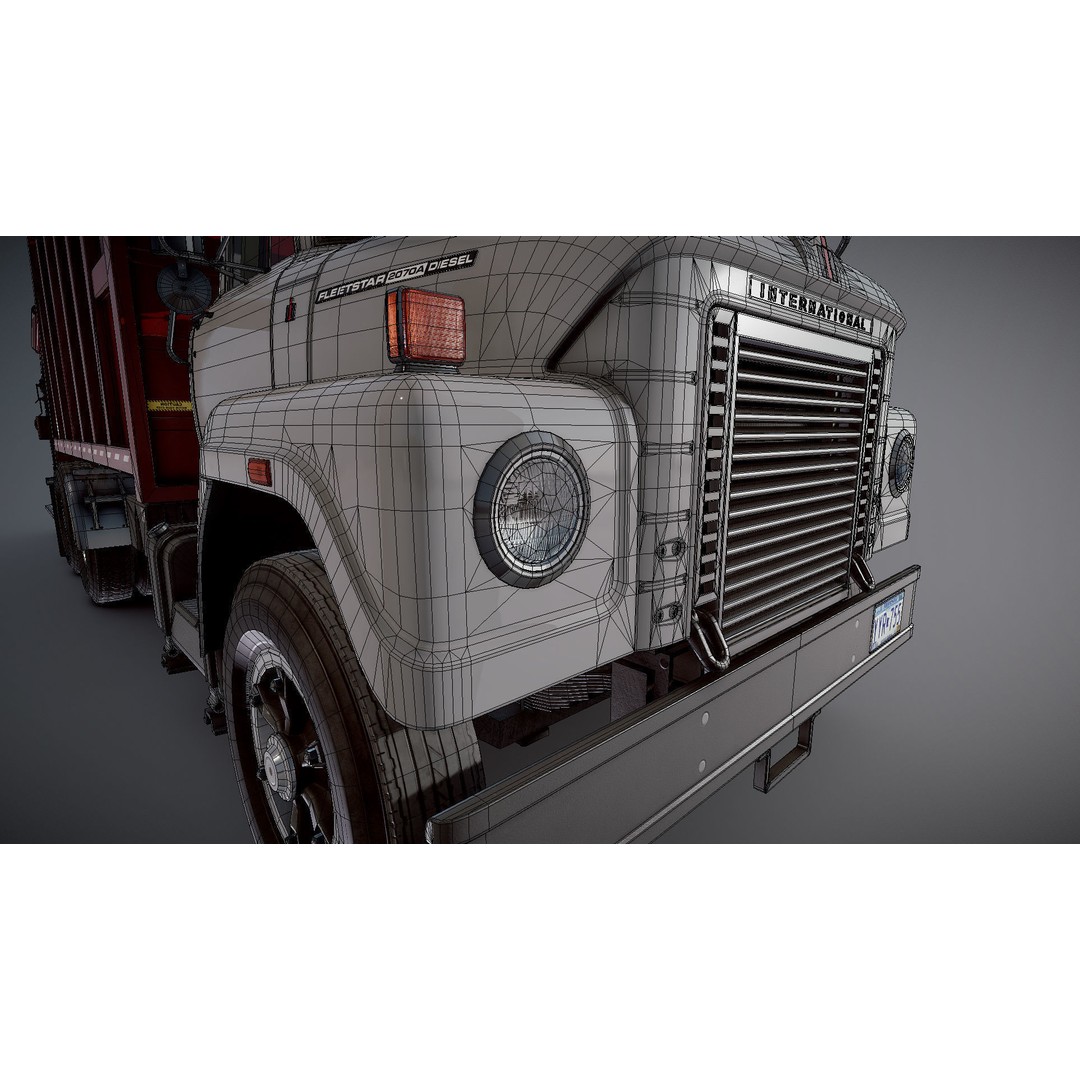 International Fleetstar Garbage Truck 3D Model – Low Poly Game Asset, FBX - View 31