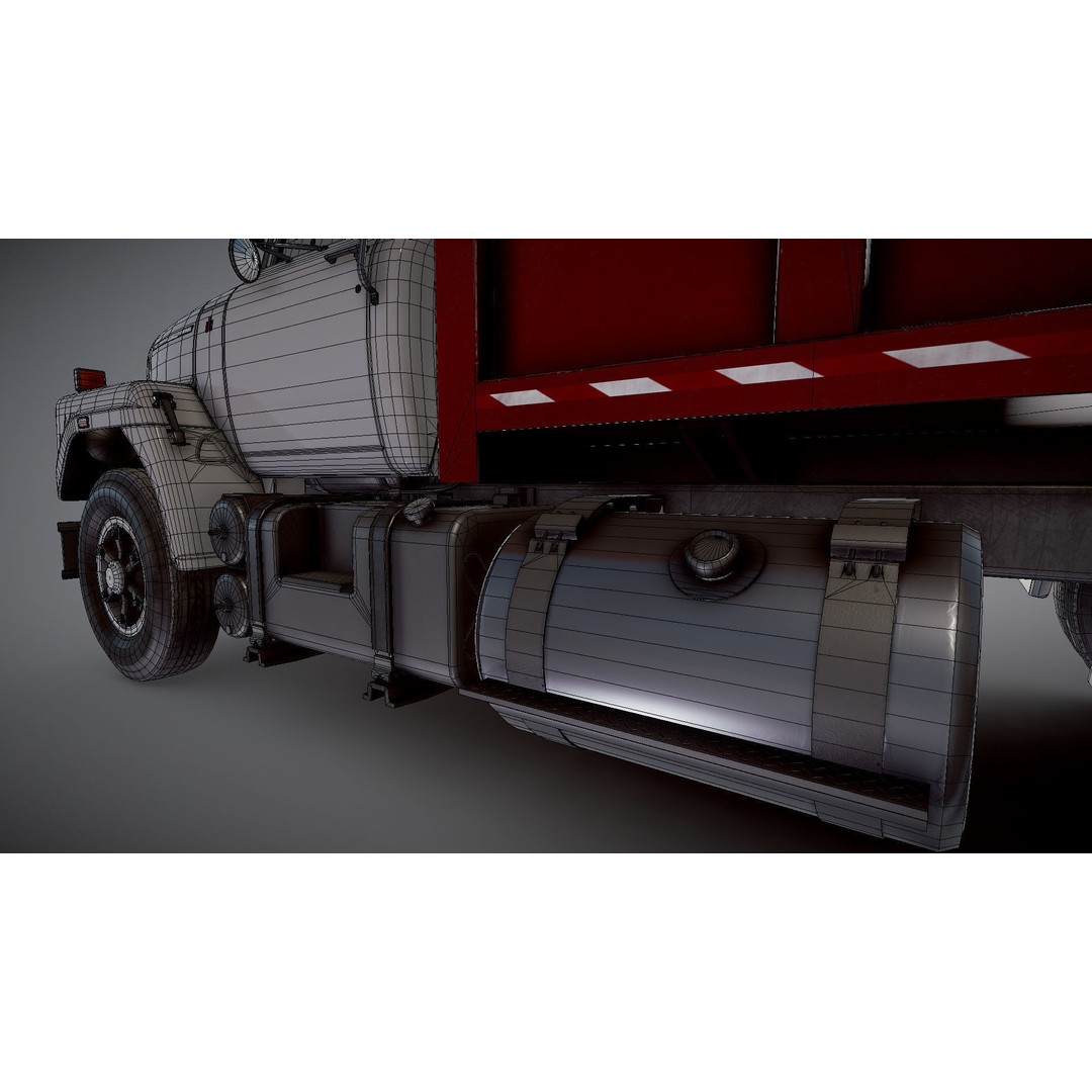 International Fleetstar Garbage Truck 3D Model – Low Poly Game Asset, FBX - View 33