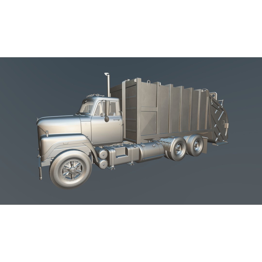 International Fleetstar Garbage Truck 3D Model – Low Poly Game Asset, FBX - View 35