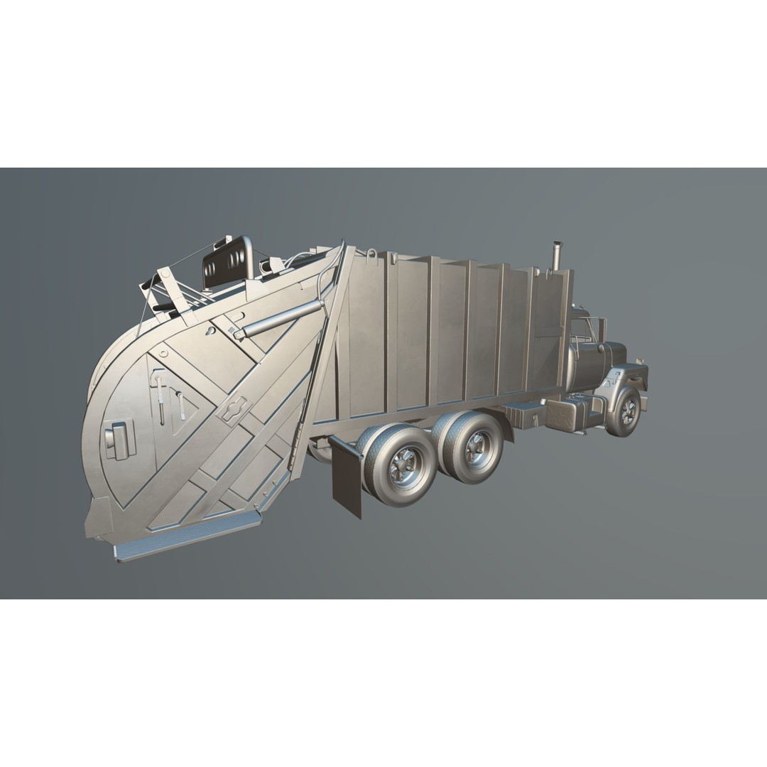 International Fleetstar Garbage Truck 3D Model – Low Poly Game Asset, FBX - View 36
