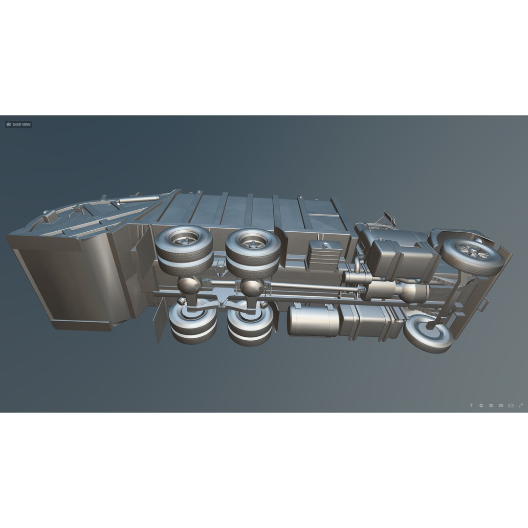 International Fleetstar Garbage Truck 3D Model – Low Poly Game Asset, FBX - View 37