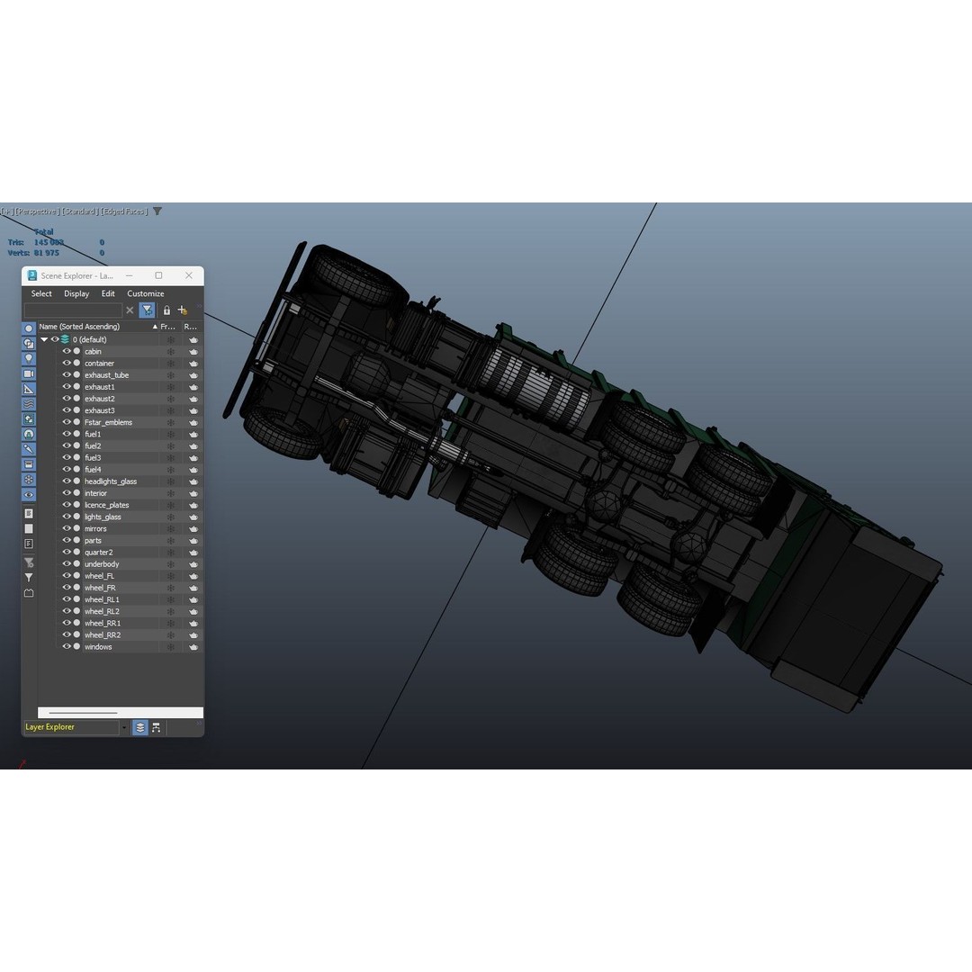 International Fleetstar Garbage Truck 3D Model – Low Poly Game Asset, FBX - View 44