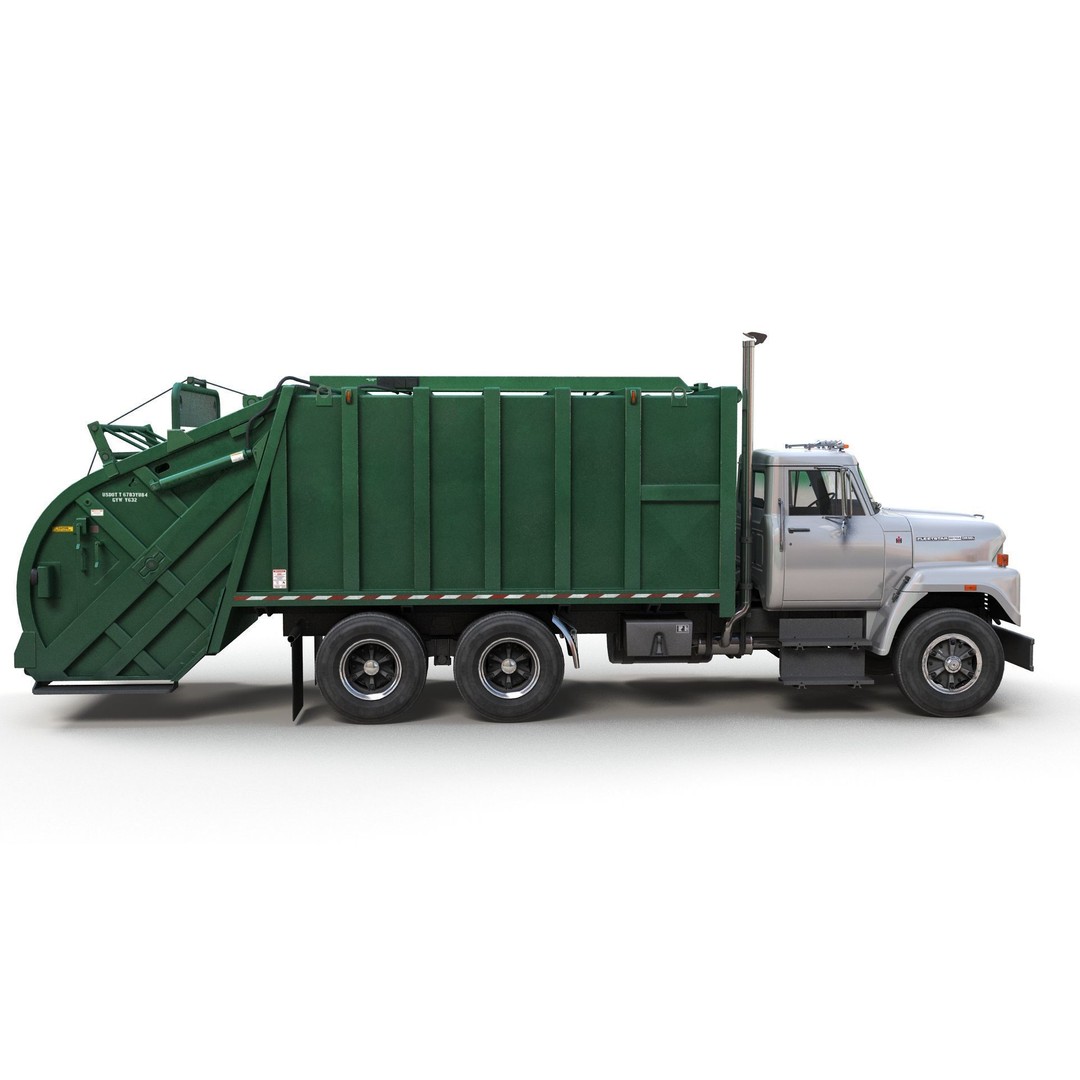International Fleetstar Garbage Truck 3D Model – Low Poly Game Asset, FBX - View 5