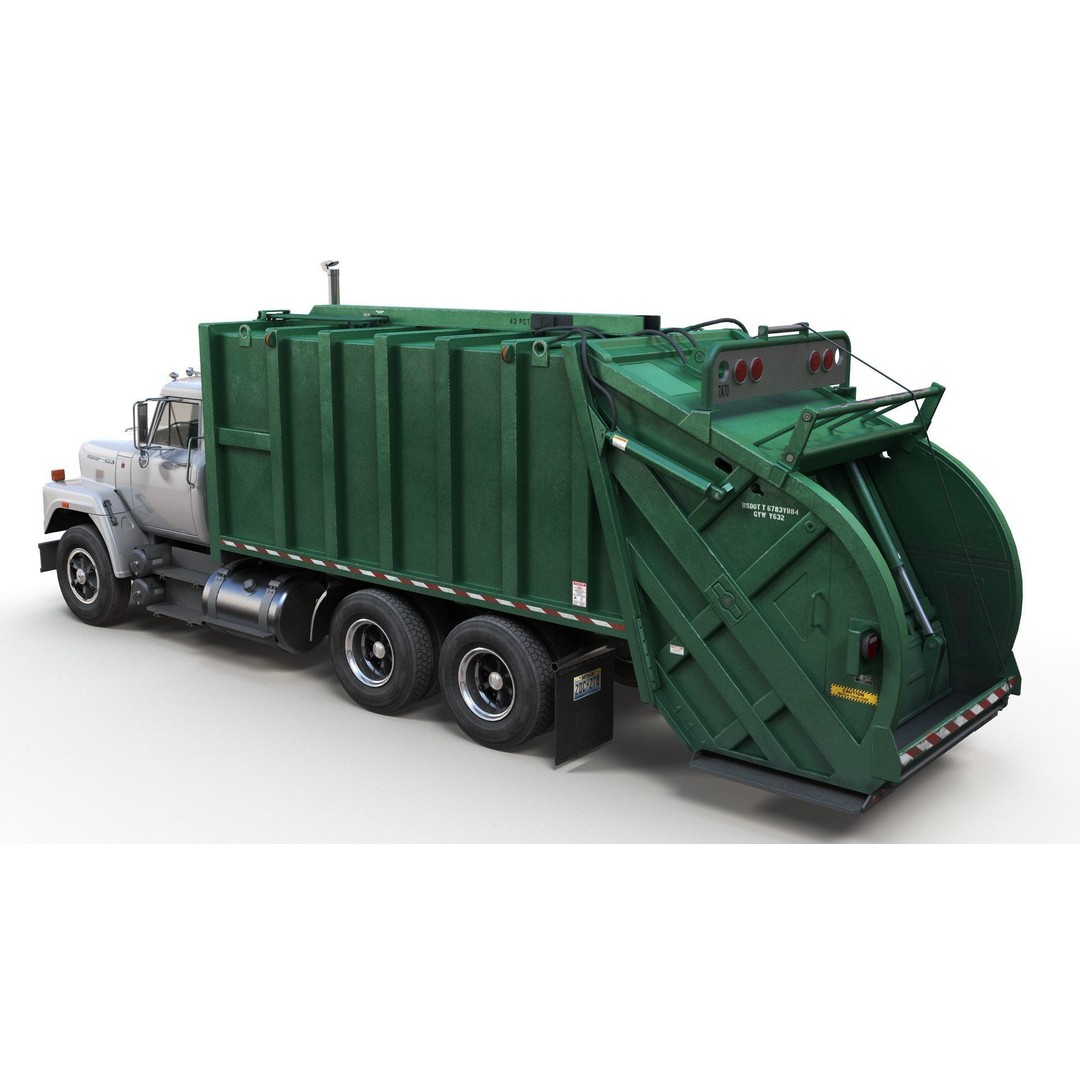 International Fleetstar Garbage Truck 3D Model – Low Poly Game Asset, FBX - View 6