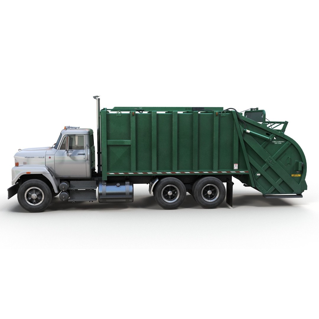 International Fleetstar Garbage Truck 3D Model – Low Poly Game Asset, FBX - View 7