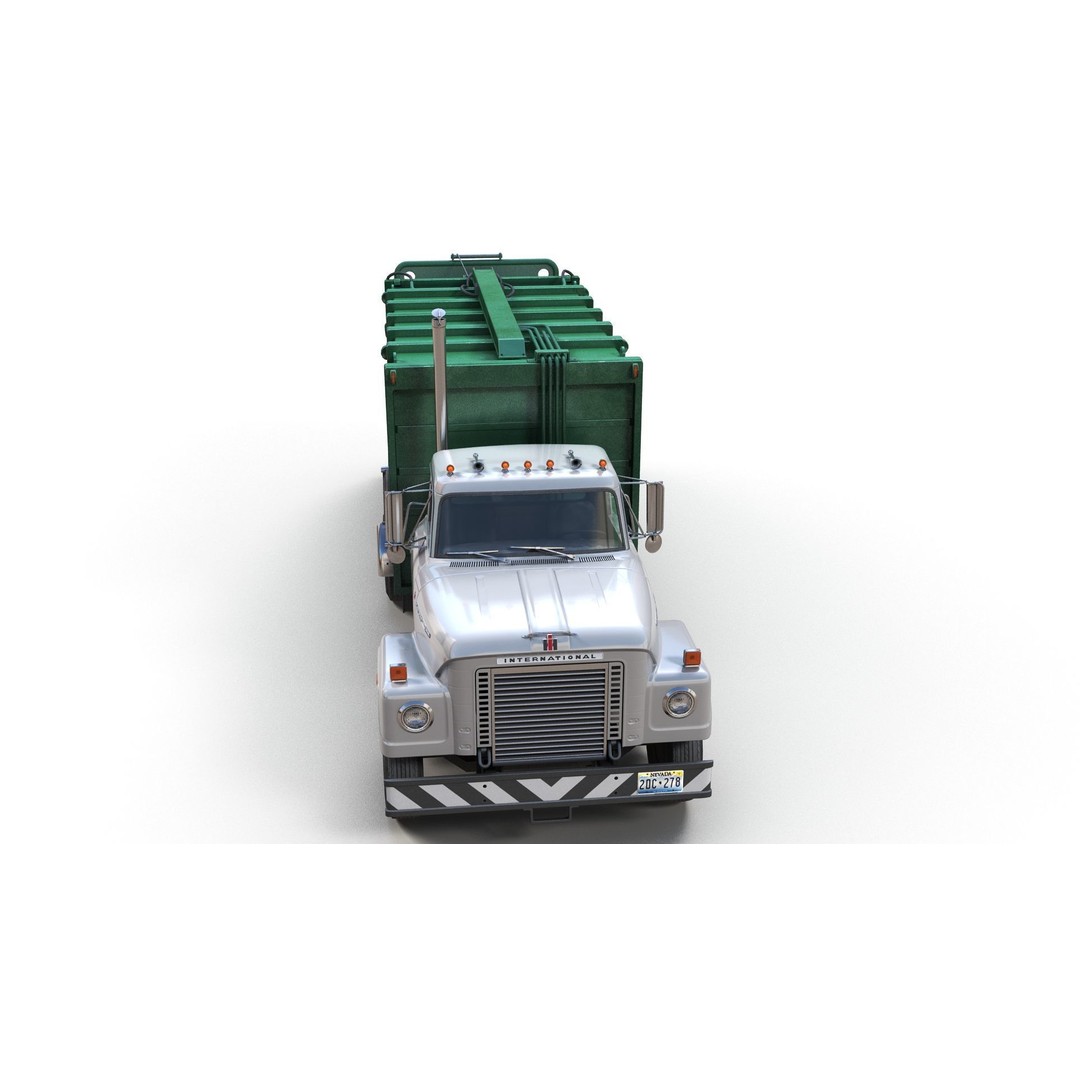 International Fleetstar Garbage Truck 3D Model – Low Poly Game Asset, FBX - View 9